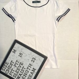 LAUREN Ralph Lauren white woman short sleeve T-shirt size US M